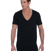 Unisex Jersey Short-Sleeve Deep V-Neck T-Shirt
