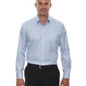 Men's Wrinkle-Free Two-Ply 80's Cotton Taped Stripe Jacquard Shirt