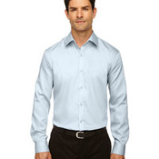 Men's Boulevard Wrinkle-Free Two-Ply 80's Cotton Dobby Taped Shirt with Oxford Twill