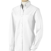 Ladies' Long-Sleeve Blended Pinpoint