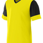 Adult Wicking Polyester V-Neck Jersey with Contrast Sleeves