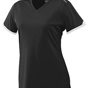 Girls Wicking Polyester Short Sleeve T-Shirt with Contrast Piping